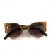 Handcrafted Wooden Faced Sunglasses Round Cateye Womens Style // TEAK // no. 1212