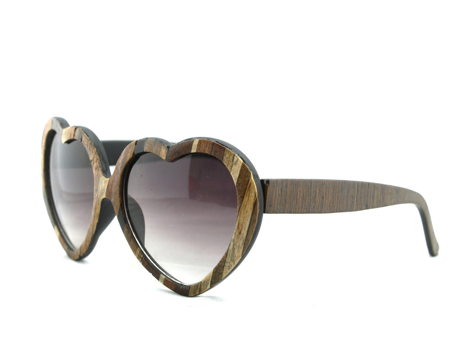 Lolita Womens Heart Sunglasses // The Original Handcrafted Wood Veneer Sunglasses // PATCHWORK