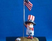 Wee Forest Folk, Patriotic, US Flag, Mouse, Figurine, Collectible, R/W/B, made in USA
