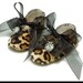 Baby Girl Shoe Suzette in Leopard, slipper/bootie. Trendy, Infant Sizes. Handmade