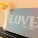 Bible Verse Art - Christian Art - Scripture Art - LOVE Never Fails - 9x12 - Wrapped Canvas - Valentines, Grey, Home Decor, Gift