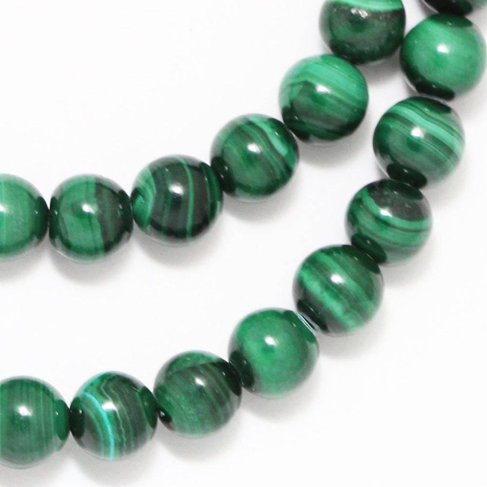 Malachite Beads - 6mm Round - 15 Pieces
