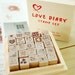 Wooden Rubber Stamp Box 1 Sets / 25 kinds of Korea  DIY Woodiness stamp diary stamp set---Love Dairy