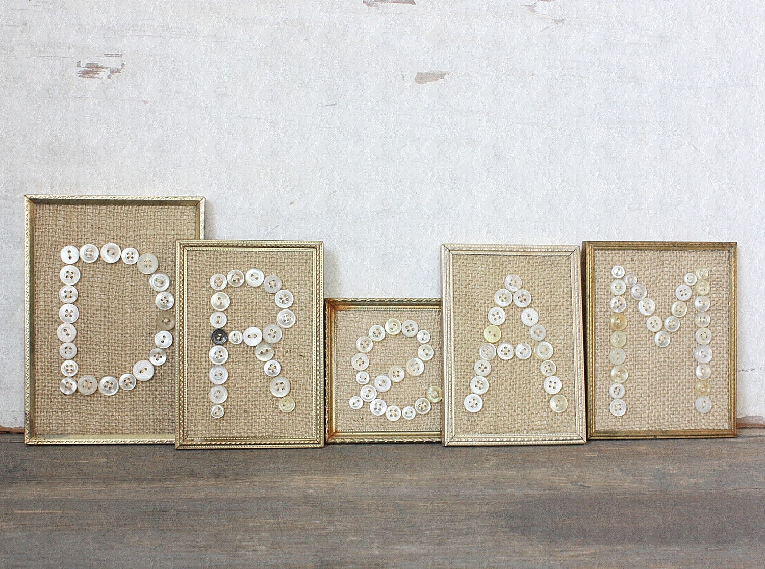 Custom Listing for lisar26 - Burlap Button Dream in Rusty Patina Frames