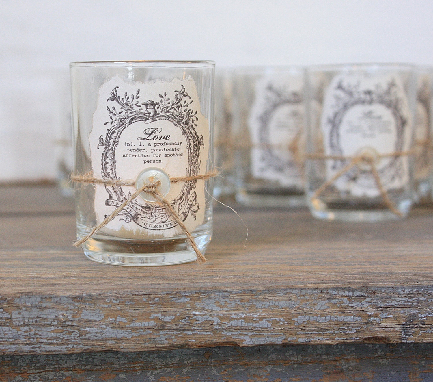 Rustic Candle Favors - Rustic Elegance Collection - Set of Five