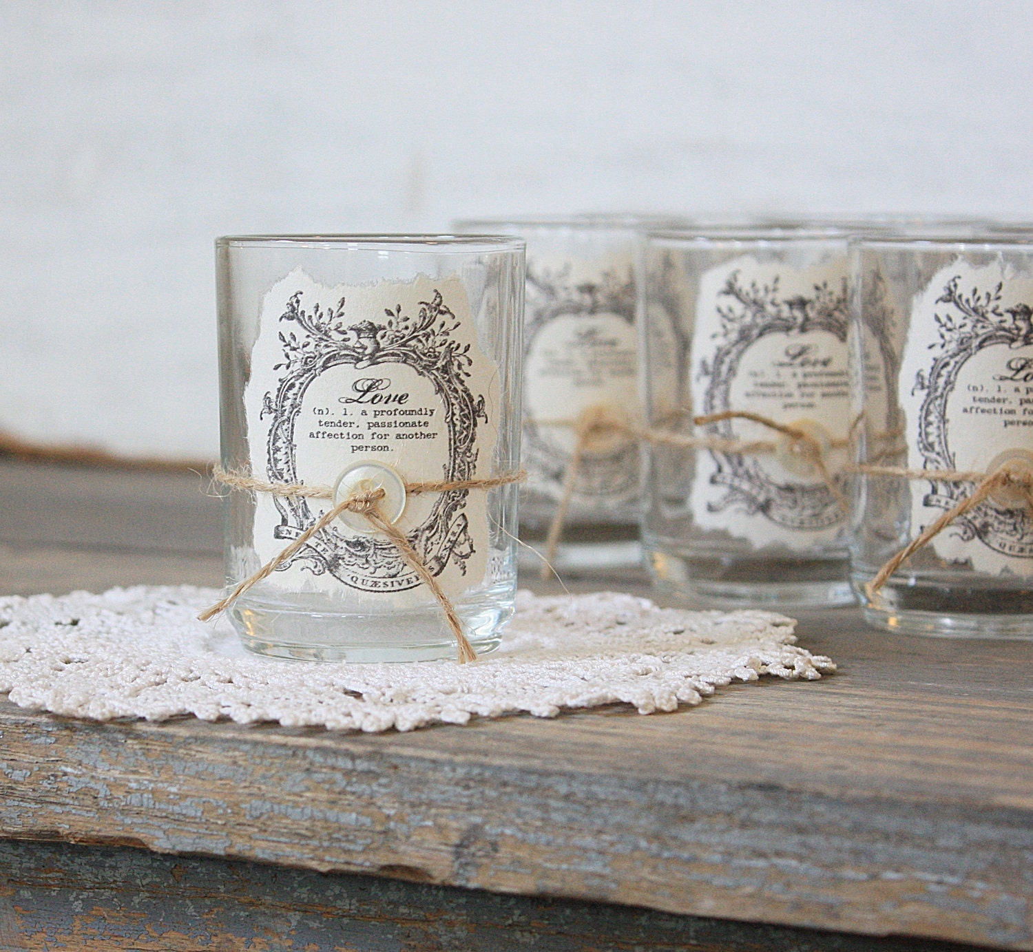 Rustic Candle Holders - Rustic Wedding Favor - Set of Five