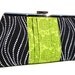 Clutch Bag - Black and Green Swirl