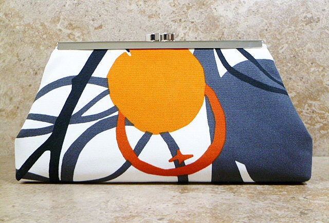 Orange Grey Clutch Purse IKEA Majken