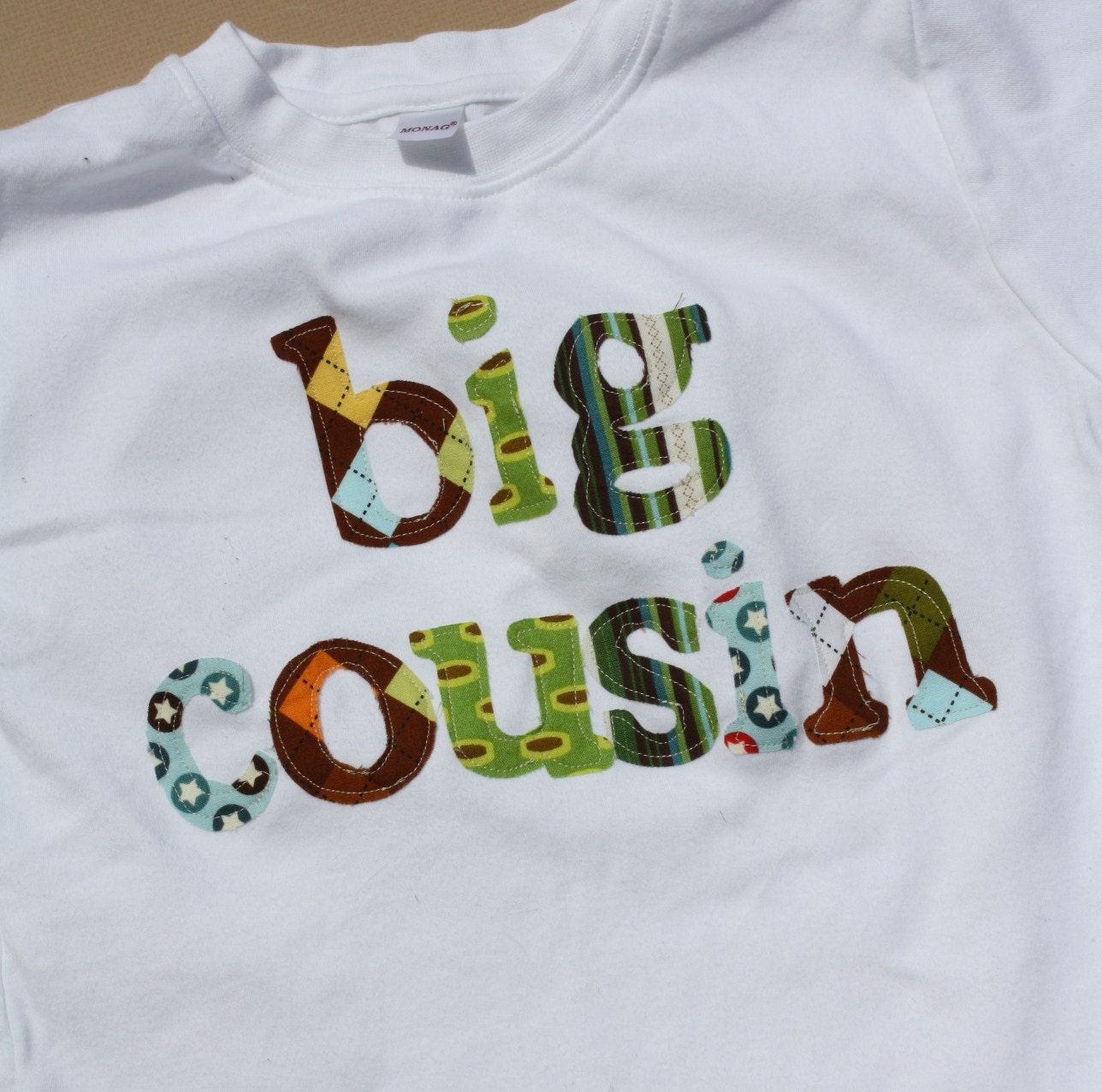 Big Cousin Applique Shirt -Choose Shirt Color and Sleeve Length - Perfect for Family Pictures, Pregnancy Announcement, Baby Shower Gifts