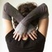 RESERVED women's fingerless gloves - extra long grey gray ombre - "winter sky" arm warmers handmade by lolide