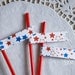 4th of July - Red, White, and Blue Stars Flagged Party Straws