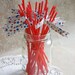 4th of July - Red, White, and Blue Stars Flagged Party Straws