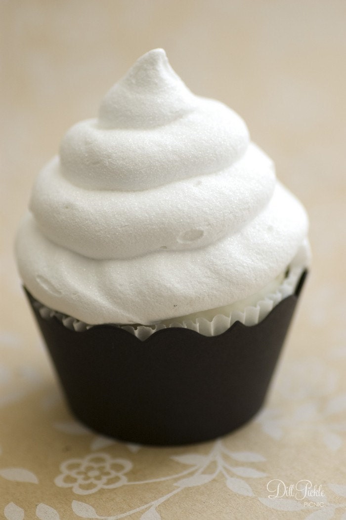 Matte Black Cupcake Wrappers - Standard Cupcake Wraps Set of 25