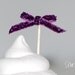 25 Bright Purple Magenta Glitter Bow Cupcake Toppers or Finger food picks -Great for Valentine's Day & Weddings