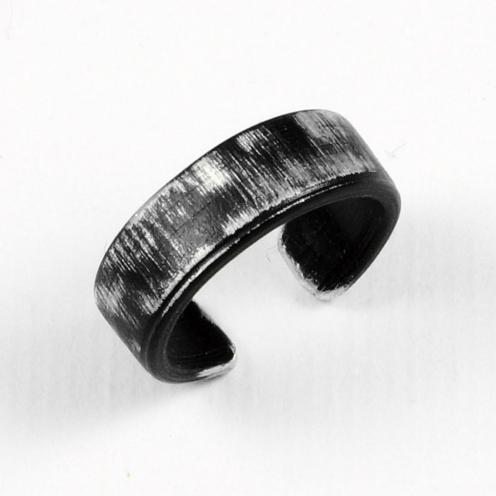 Distressed Black Ear Cuff - Aluminum