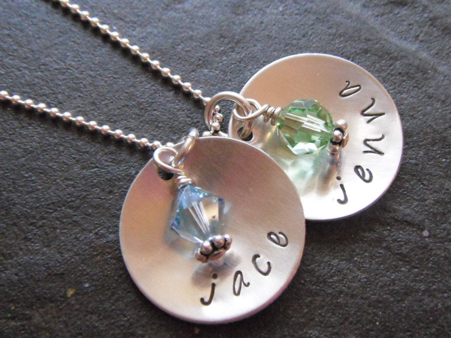 Two Cups of Love - Personalized and Hand Stamped Mom Necklace - Sterling Silver
