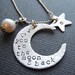To The Moon and Back with Initial Star - Personalized Hand Stamped Sterling Silver Crescent Moon Necklace