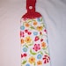 CLEARANCE - Fruit and Flower Kitchen Towel - 100 percent cotton top - Red - crocheted