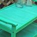 Shabby Striped Cart. Upcycled Vintage Cart in Distressed Green & Blue Stripes