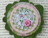 Felt and fabric flower corsage pin