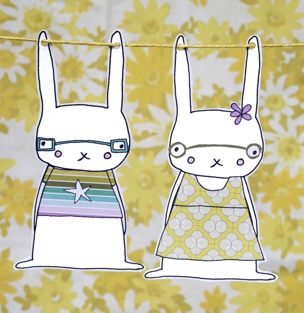 Rabbit garland printables (PDF)