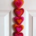 Colorful felt hearts garland