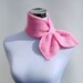 Pull through scarf retro 50s style knitted ascot neckerchief keyhole scarflette neck warmer in cotton candy pink