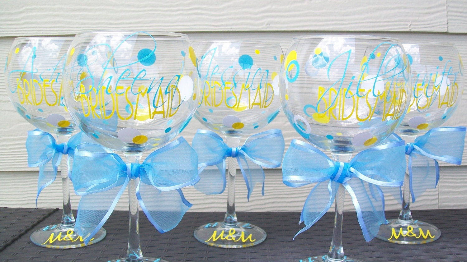 Personalized Wedding Party Wine Glass
