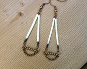 Dangling Chandelier Porcupine Quills Earrings