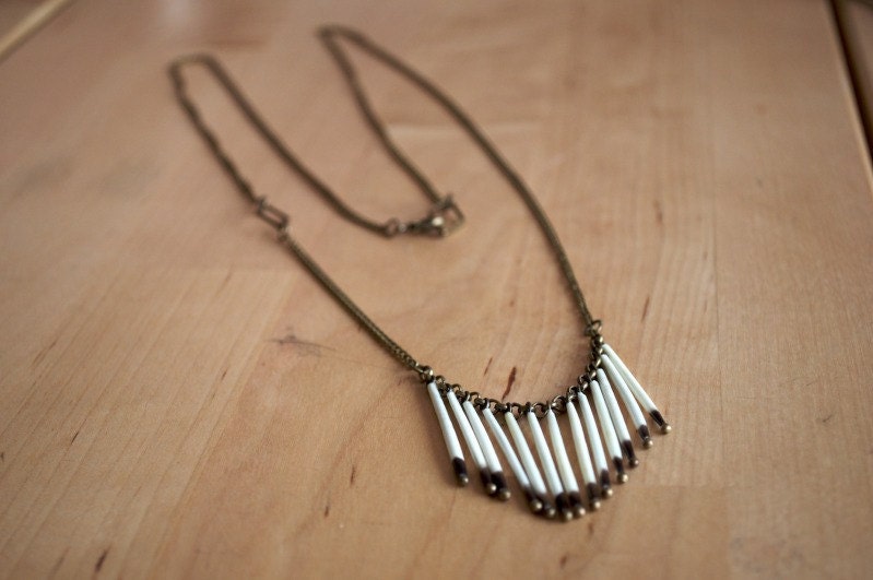 CUSTOMIZED Dangling Fringe Porcupine Quill Necklace
