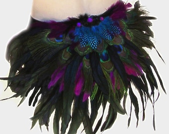 Peacock Feather Tribal Belly Dance Booty shorts Ready to ship Burlesque Made 4U