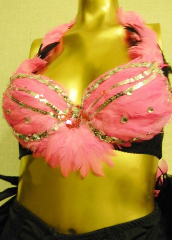 Pink Flamingo Burlesque Costume Las Vegas Showgirl custom Made costume 4U