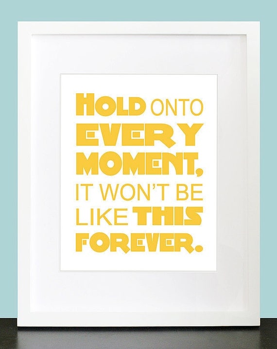 Hold Onto Every Moment It Won't Be Like This Forever Wall Art - 8x10 Baby Children Nursery Wall Print Poster