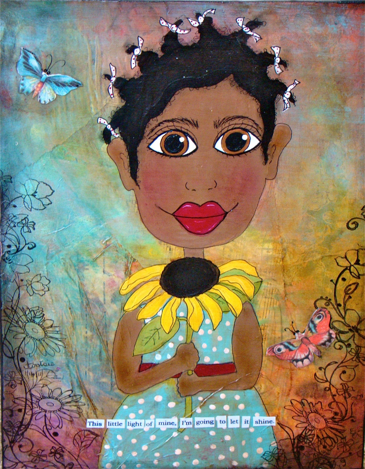 This little light of mine - mixed media print