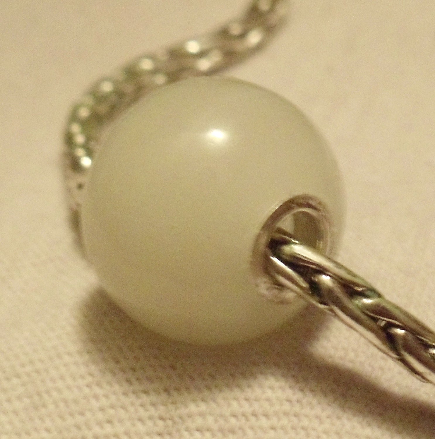 Glow in the Dark Glass "Moonstone II" Lampwork Big Hole Bead, fits all European Style Charm Chains