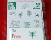 Letterpress Printed Gift Tags: 10 Vintage Holiday Designs
