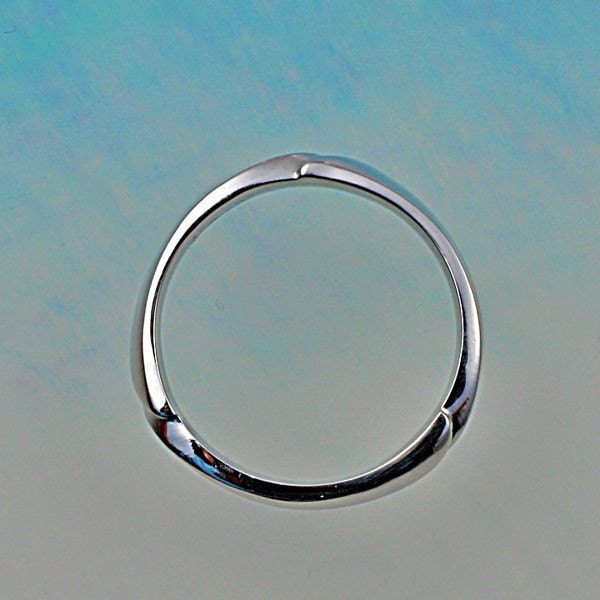 Tri-Cornered By-Pass WEDDING RING made in 95 PALLADIUM, woman's finger sizes