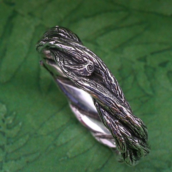 TWISTED TWIGS Wedding Ring.  This band made in Sterling Silver
