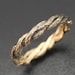 NARROW TWISTED TWIGS Band.  Delicate 3mm width.  This ring in 14k yellow or white gold