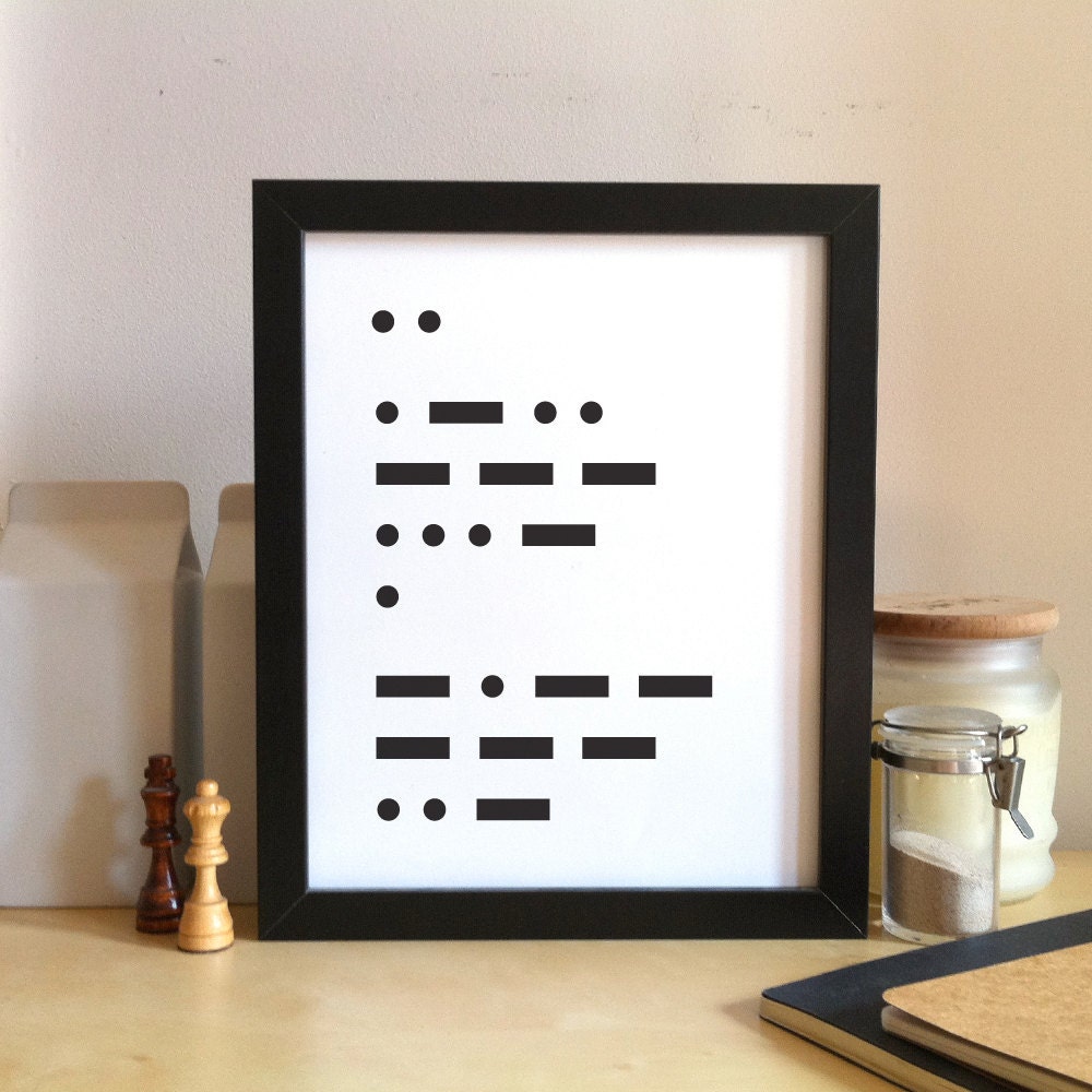 Morse I Love You - Black 8x10