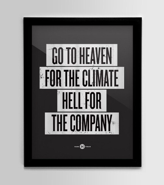Hell For The Company - Black - 12x16 - Screenprint