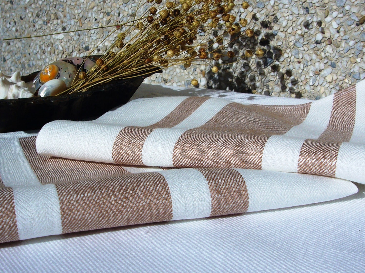 Linen bath towel set -Milk Tea- hand towel,guest towel,kitchen towel,