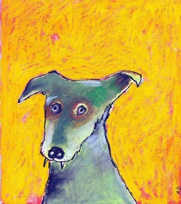 Gus The Vampire Dog 11x14 archival matted print