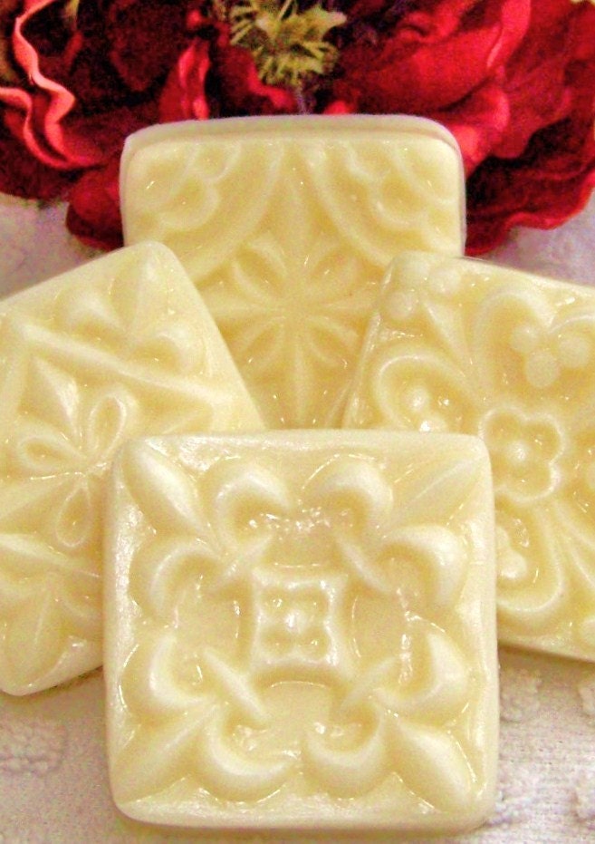 Vanilla Sugar Ornate Guest Soap Set - 4 soaps, natural soap, handmade soap, glycerin soap, gift soap, guest soap