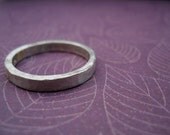 mens ring hammered silver band Unisex -  Sale