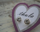 white topaz studs earrings