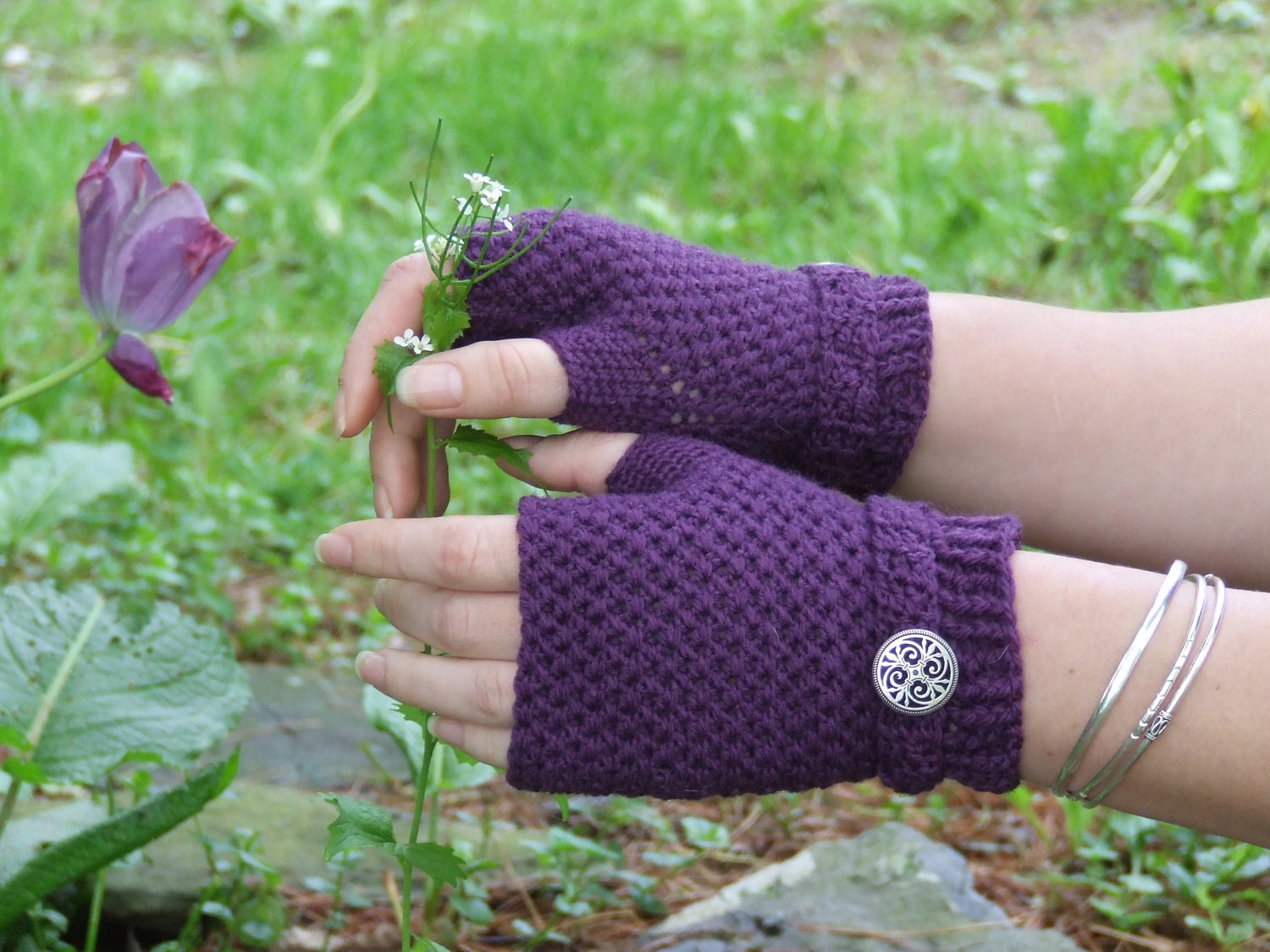 Color Me Purple Mitts - Crochet Pattern (PDF File)