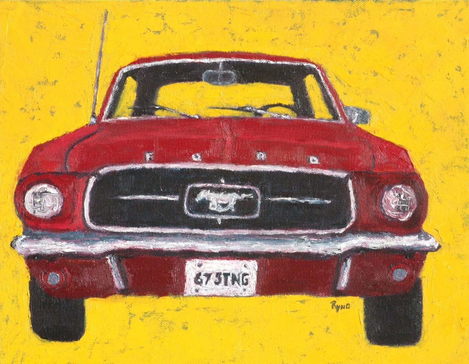 67 Ford Mustang - print, art, home and living, decor and housewares, wall decor, kids, boys, girls, art and decor