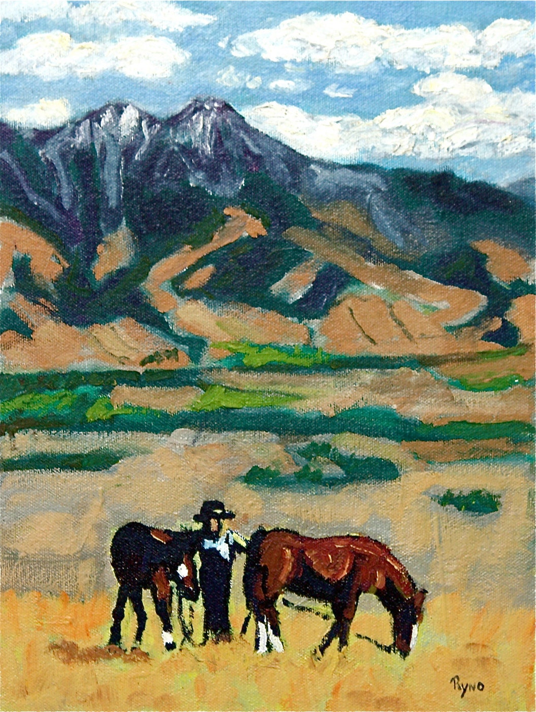 Montana Cowgirl - 9x12 - original oil painting