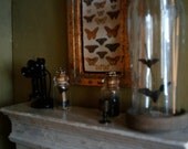 Butterfly Painted Chart Minature in Copper Verdigris Patina Frame